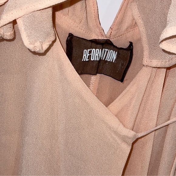 REFORMATION Blush Maxi Flowy Cocktail Special Event Wrap Dress size XS - Picture 11 of 15